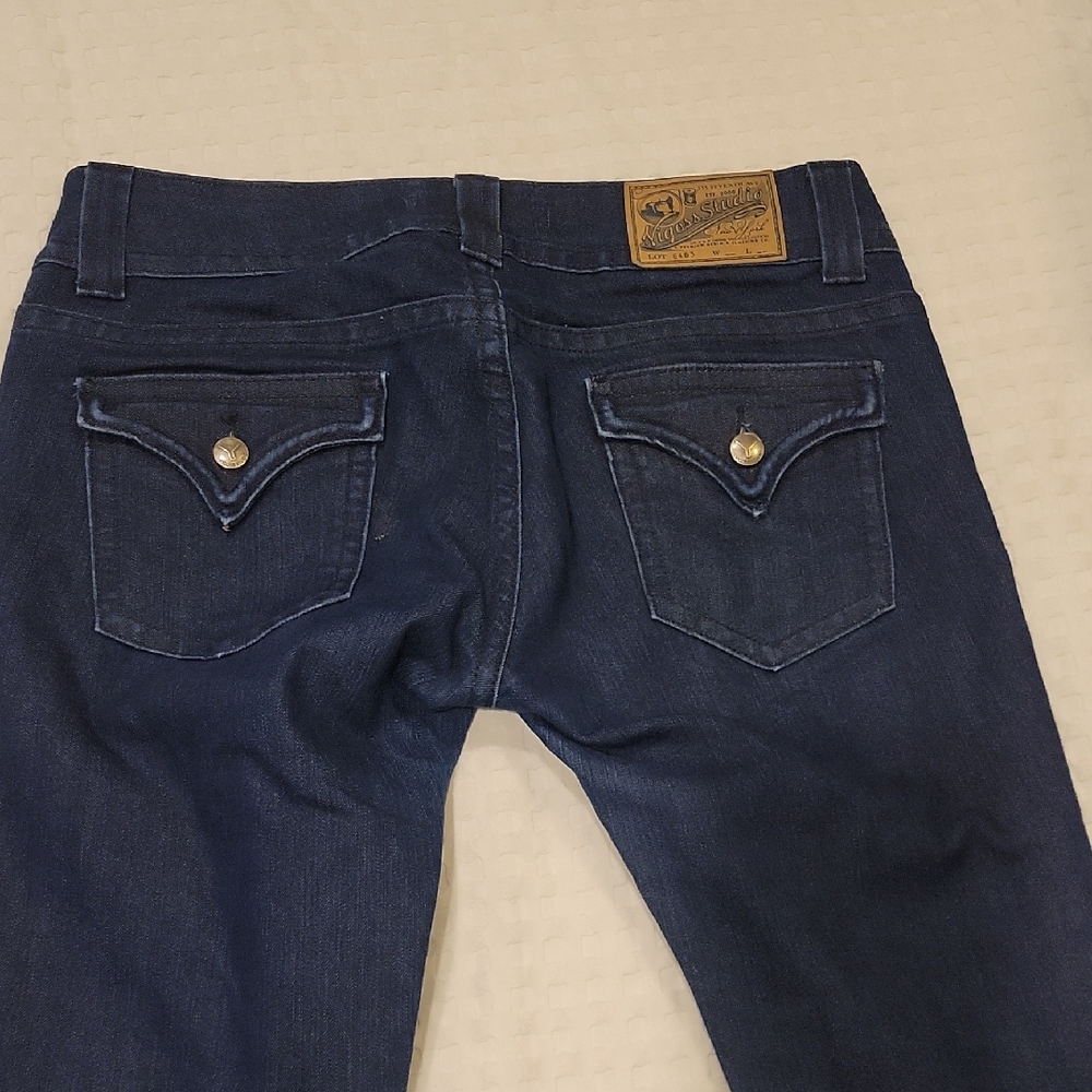 Women's Dark Blue Vigoss Studio Skinny Jeans Buttoned Pockets Size 11/12 X 33